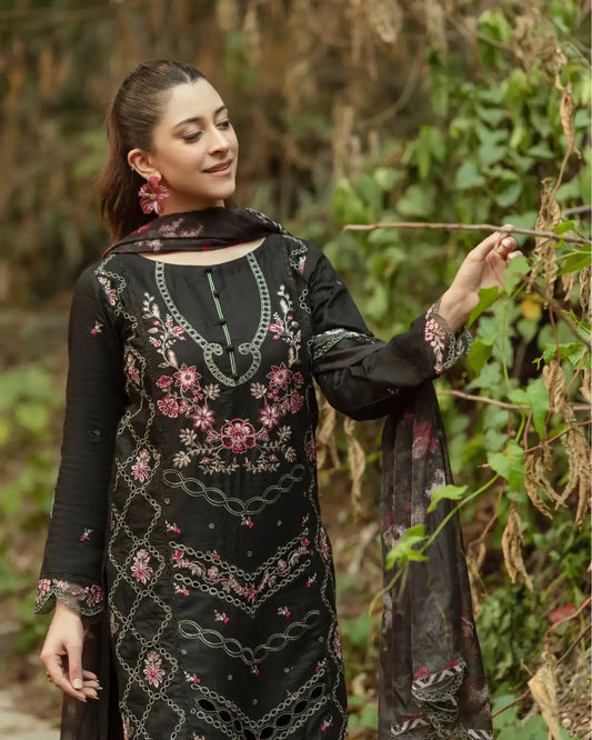 GP-LW-008 – Stitched 3 Piece Embroidered Lawn Suit with Digital Printed Dupatta