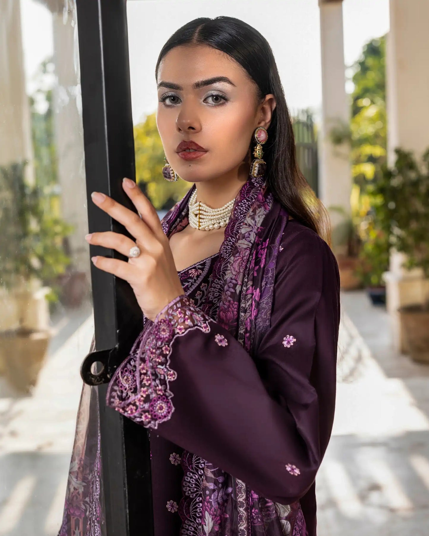 GP-LW-005 – Stitched 3-Piece Embroidered Lawn Suit with Digital Printed Dupatta