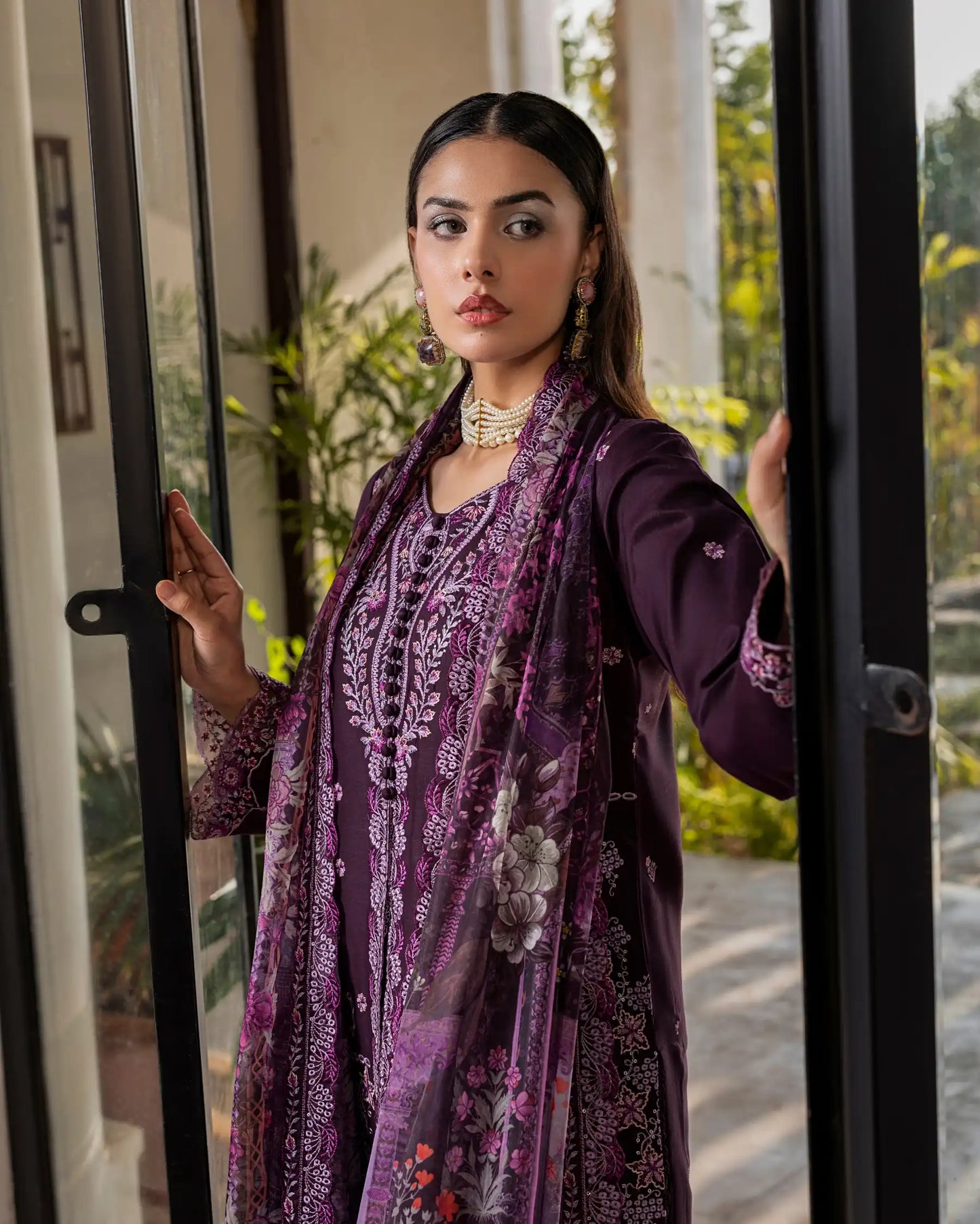 GP-LW-005 – Stitched 3-Piece Embroidered Lawn Suit with Digital Printed Dupatta