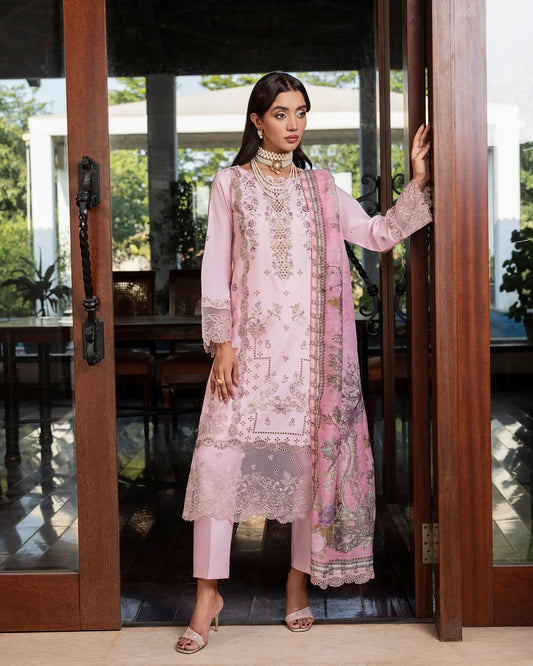 GP-LW-004 – Stitched 3-Piece Embroidered Lawn Suit with Digital Printed Dupatta