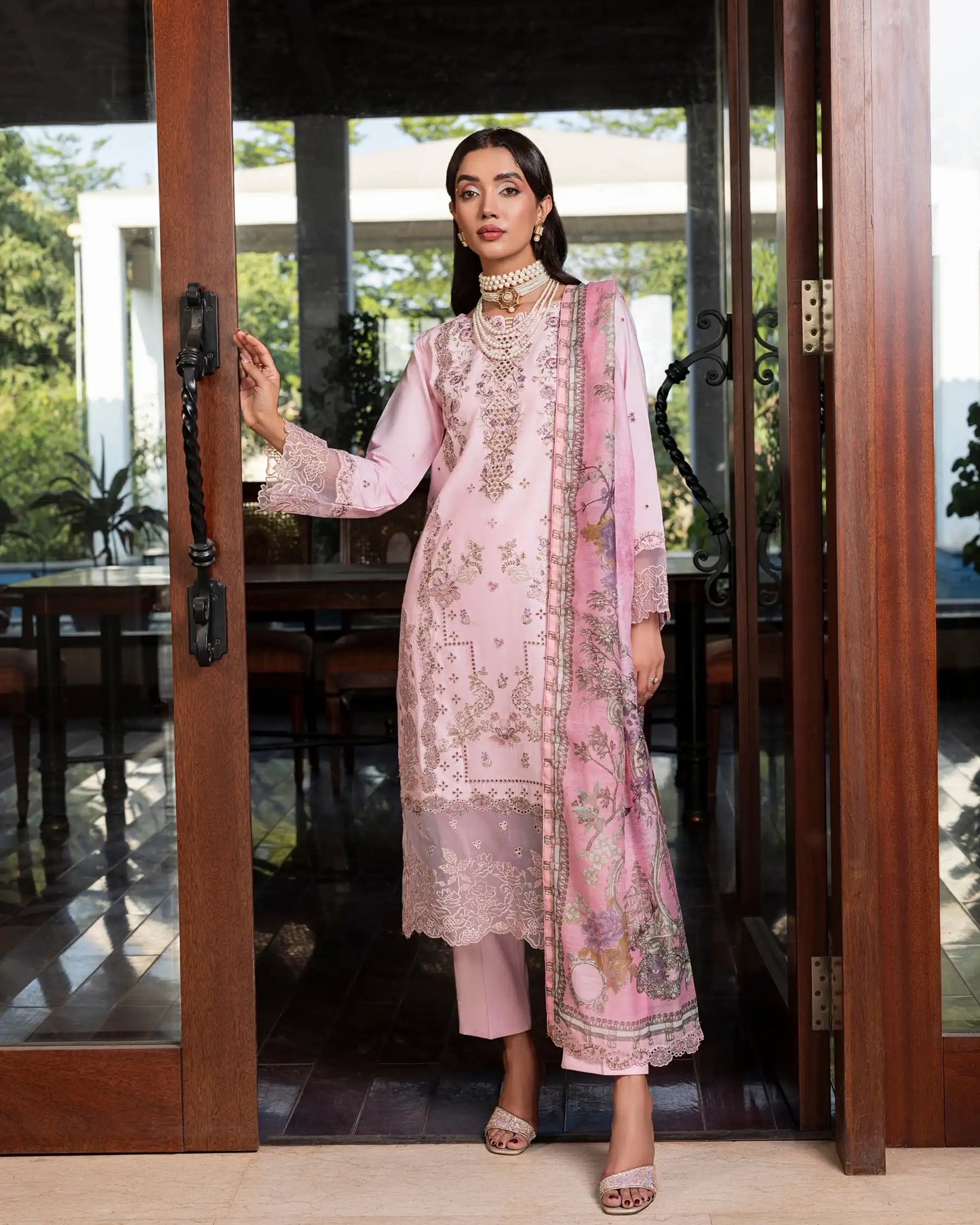 GP-LW-004 – Stitched 3-Piece Embroidered Lawn Suit with Digital Printed Dupatta