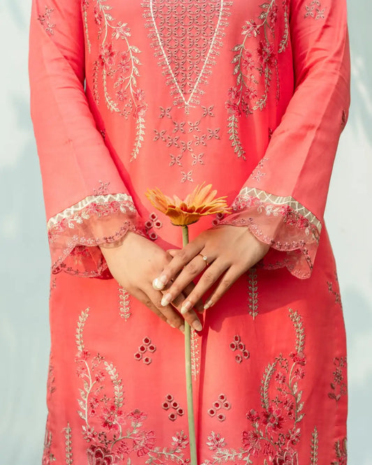 GP-LW-007 - Stitched 3 Piece Embroidered Lawn Suit with Digital Printed Dupatta