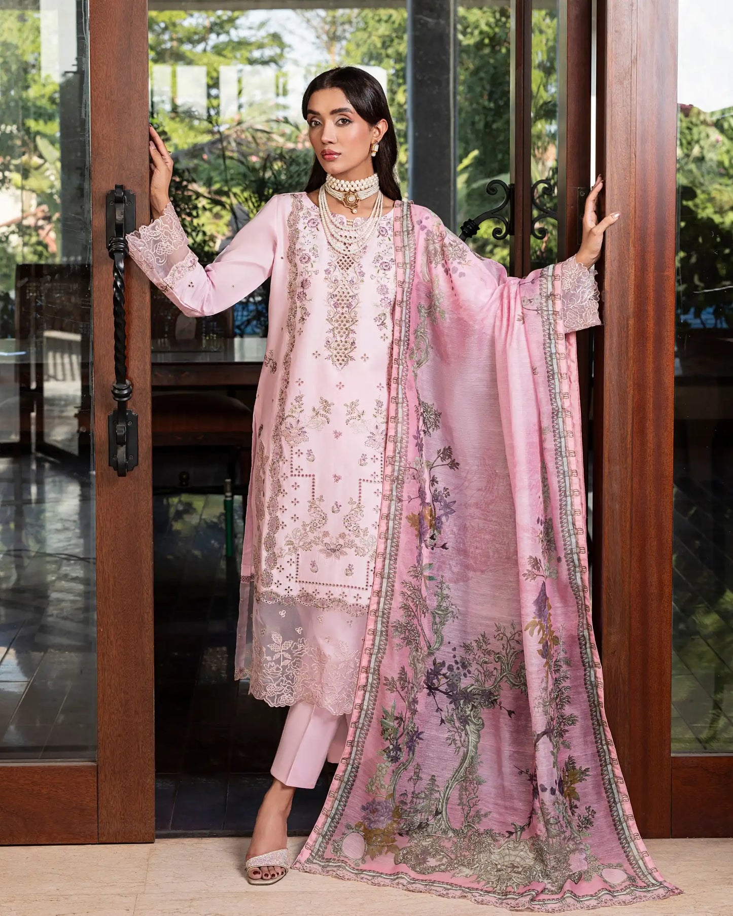 GP-LW-004 – Stitched 3-Piece Embroidered Lawn Suit with Digital Printed Dupatta