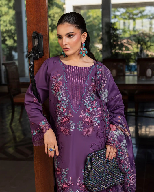 GP-LW-003 – Stitched 3-Piece Embroidered Lawn Suit with Digital Printed Dupatta