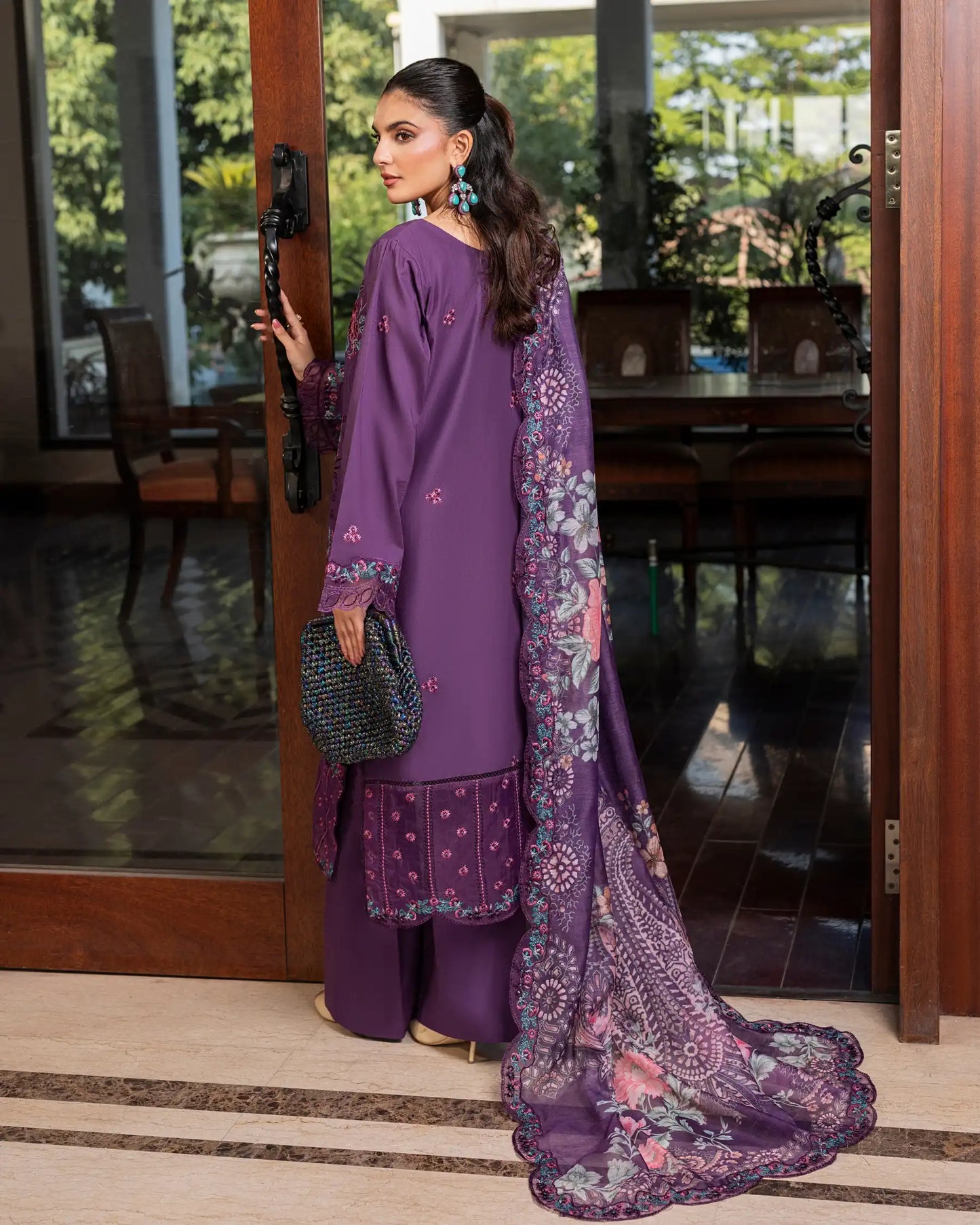 GP-LW-003 – Stitched 3-Piece Embroidered Lawn Suit with Digital Printed Dupatta
