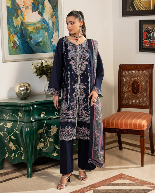 GP-LW-002 - Stitched 3 Piece Embroidered Lawn Suit with Digital Printed Dupatta