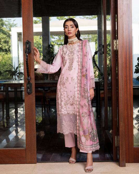 GP-LW-004 – Stitched 3-Piece Embroidered Lawn Suit with Digital Printed Dupatta