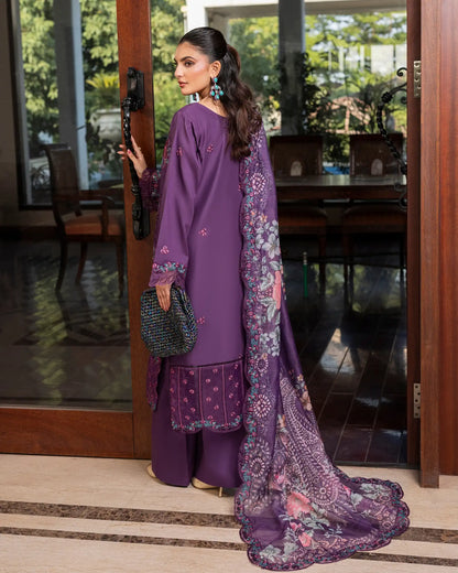 GP-LW-003 – Stitched 3-Piece Embroidered Lawn Suit with Digital Printed Dupatta