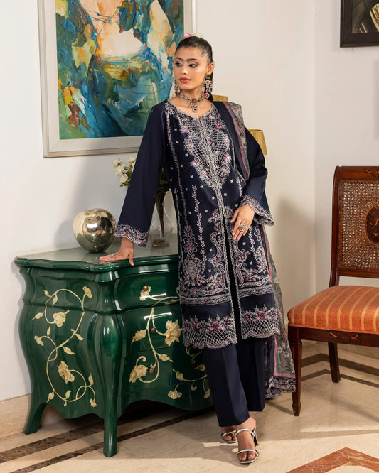 GP-LW-002 - Stitched 3 Piece Embroidered Lawn Suit with Digital Printed Dupatta