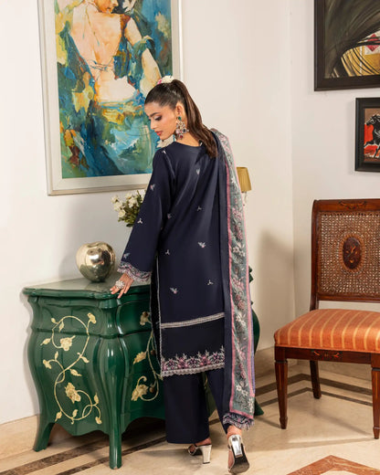 GP-LW-002 - Stitched 3 Piece Embroidered Lawn Suit with Digital Printed Dupatta