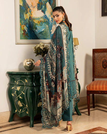 GP-LW-001 - Stitched 3 Piece Embroidered Lawn Suit with Digital Printed Dupatta