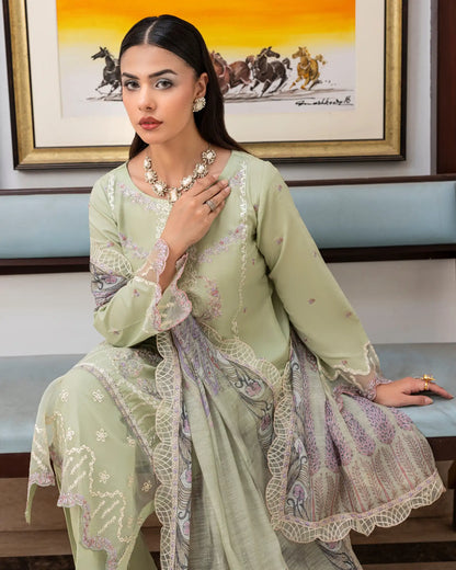 GP-LW-006 – Stitched 3-Piece Embroidered Lawn Suit with Digital Printed Dupatta